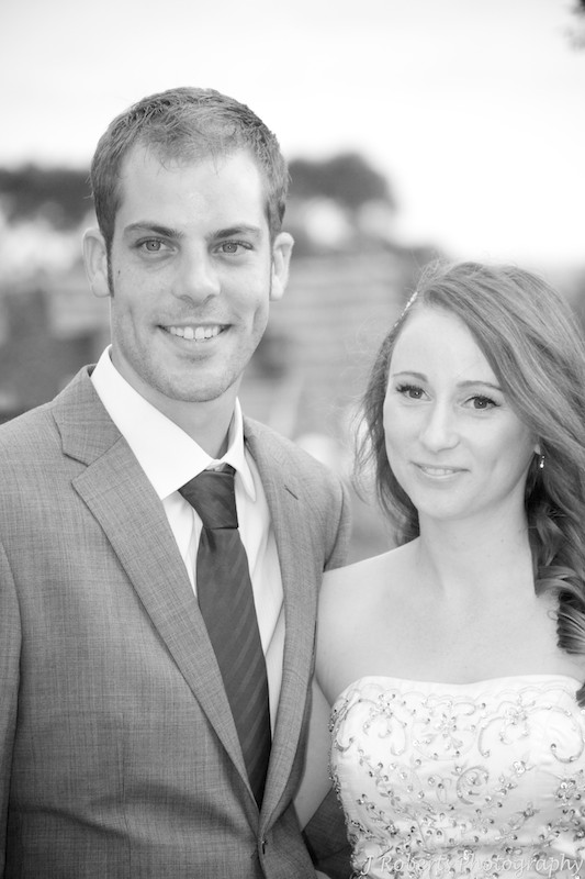 B&W Bride and Groom smiling - wedding photography sydney